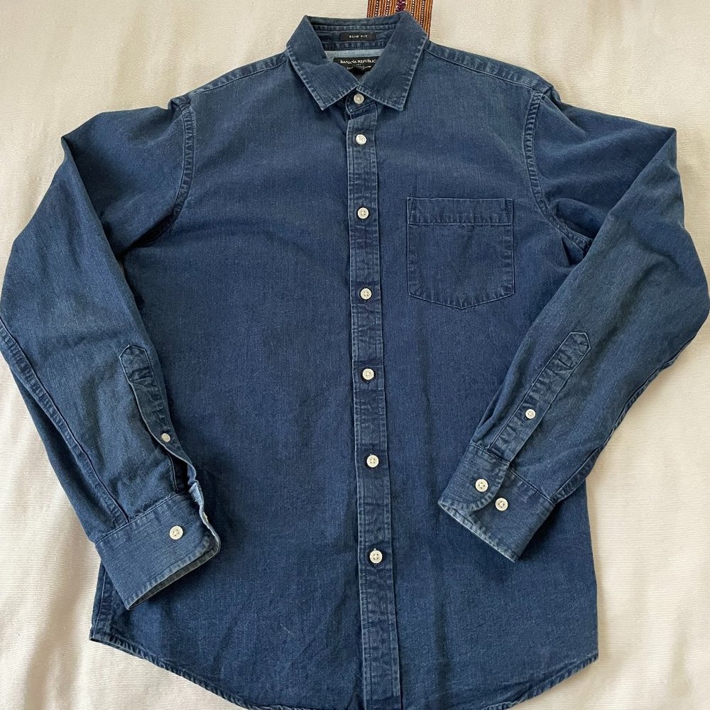 NEW! Banana Republic Slim Fit Stretch Soft Wash Men's Shirt